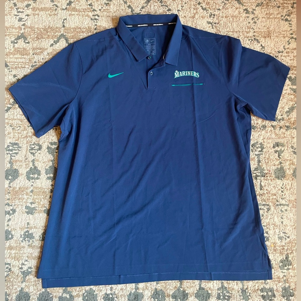 Nike Dri Fit Seattle Mariners MLB Polo Men Size XXL Lightweight Summer Baseball